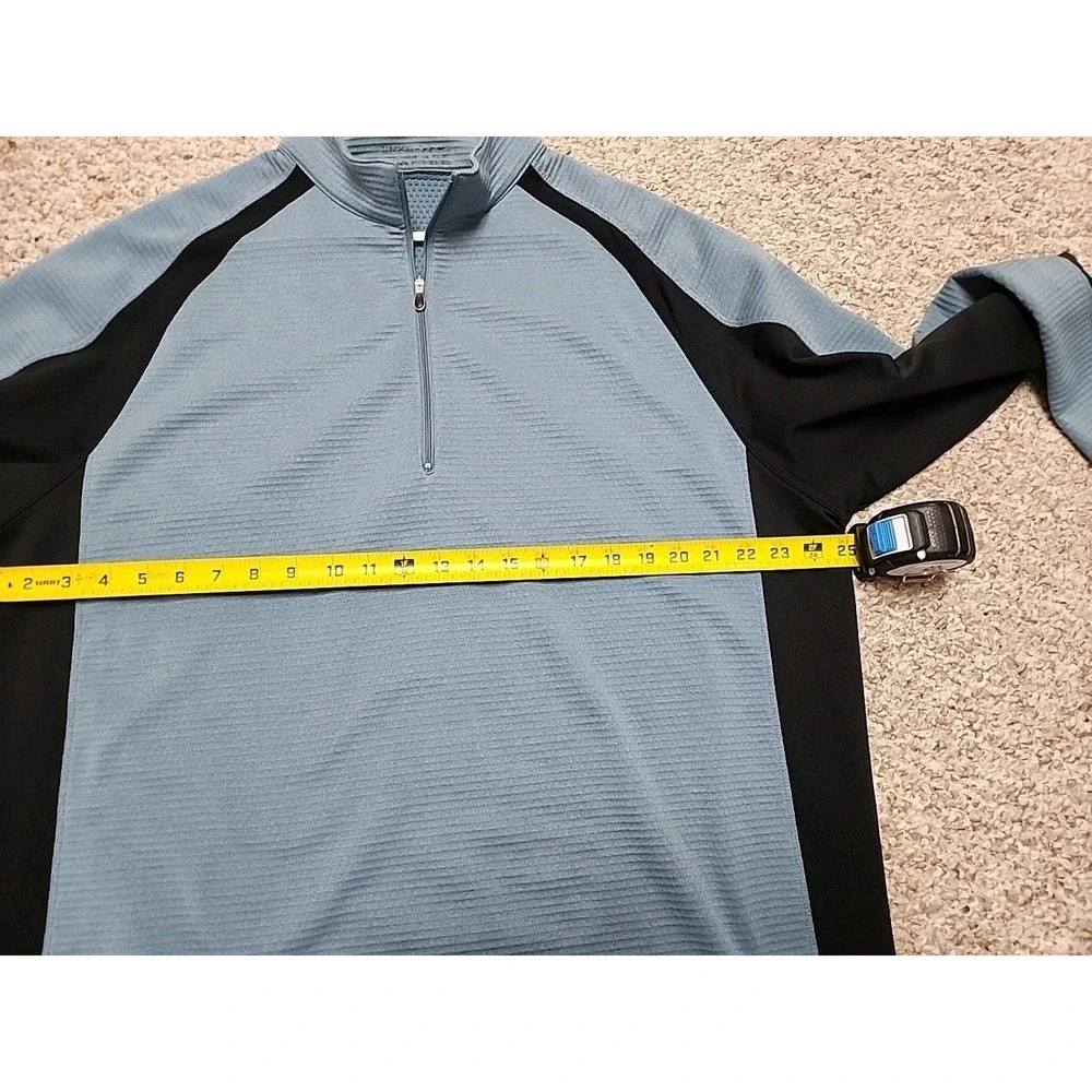 Nike Golf Therma Pullover XXL Blue Black 1/4 Zip Long Sleeve Nike Fit Textured‎